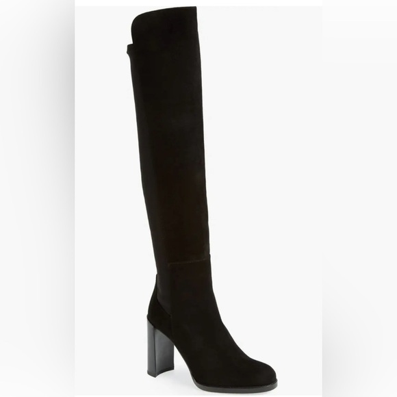 Stuart Weitzman ‘Hijack’ Over The Knee Boot Black Suede Size 9 - Picture 1 of 9